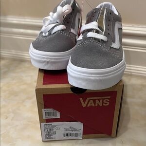 Vans Gray and White Classic Sneakers